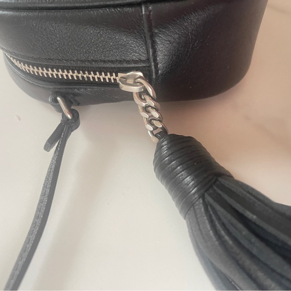 YSL 100% AUTHENTIC BLACK LEATHER HEART STUDDED HANDBAG - Picture 3 of 8